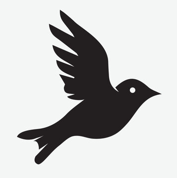 Dove Sparrow Finch Pigeon Bird Silhouette Vector Set