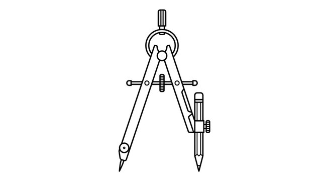 Drafting Compass and Pencil Icon
