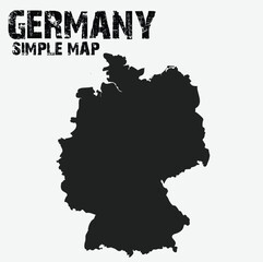 Fototapeta premium Germany Map Silhouette Outline Vector Illustration Isolated on White Background