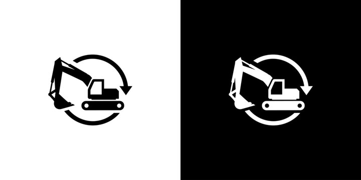 Excavator Service and Maintenance Circular Arrow Icon