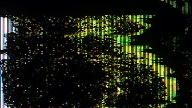 Abstract Digital Glitch Background, Vibrant Neon Error Distortion, Futuristic Cyber Data Interference Texture, Corrupted Monitor Screen Effect, High-Tech Visual Noise