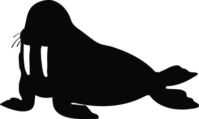 Walrus Silhouette Vector Isolated on White © Muhammad Ali