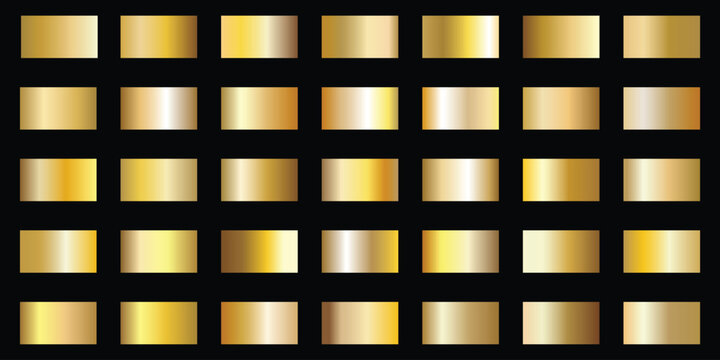 Luxury gold gradient set. Realistic metallic gold textures with smooth gradients and shine effects.premium background and elegant concepts.