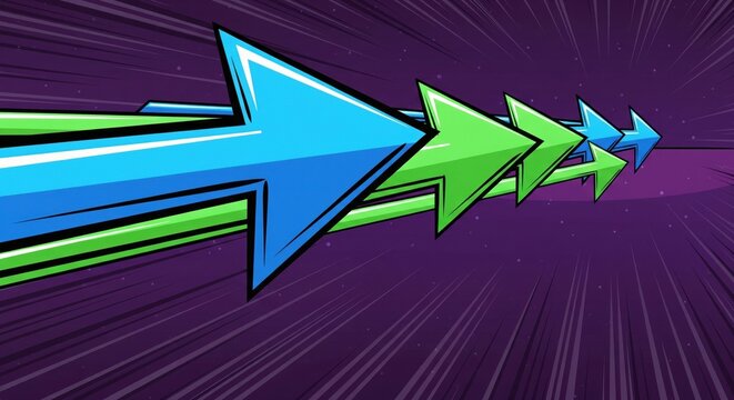 Colorful Forward Arrows Representing Progress and Direction Vector Illustration