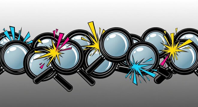 Magnifying Glass Collection for Search and Analysis Vector Illustration