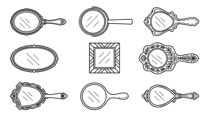 Vintage Handheld Mirrors Collection - Ornate and Simple Designs © mus