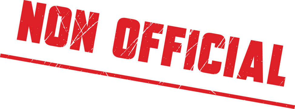 NON OFFICIAL: A professional red rubber stamp used to clarify the status of documents or papers.