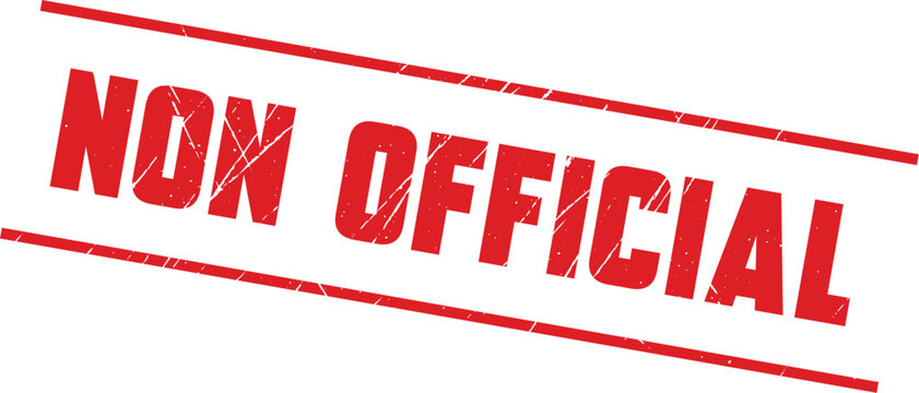 NON OFFICIAL: A professional red rubber stamp used to clarify the status of documents or papers.