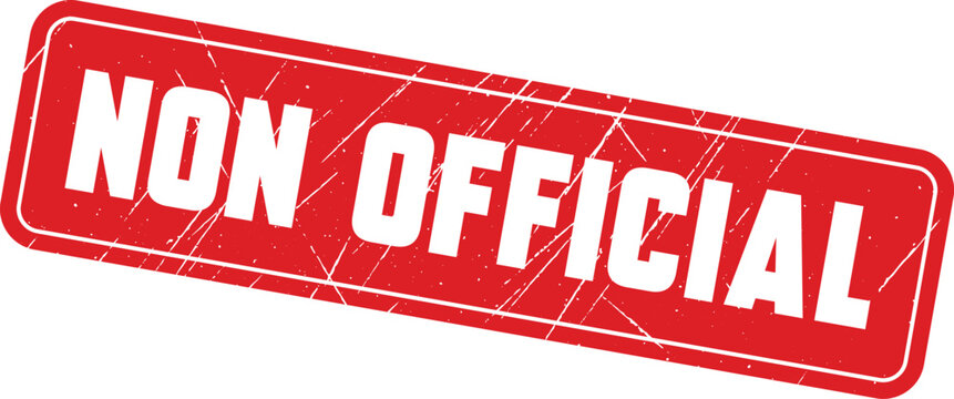 NON OFFICIAL: A professional red rubber stamp used to clarify the status of documents or papers.