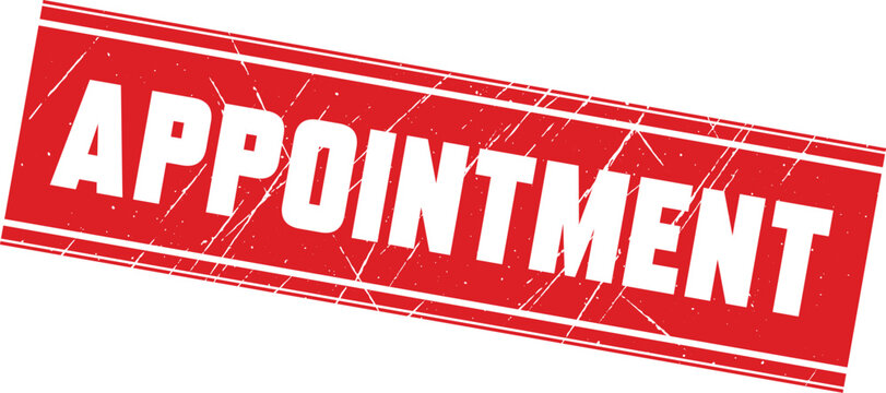 APPOINTMENT: A professional red rubber stamp marking that is perfect for office documents and paperwork workflows.