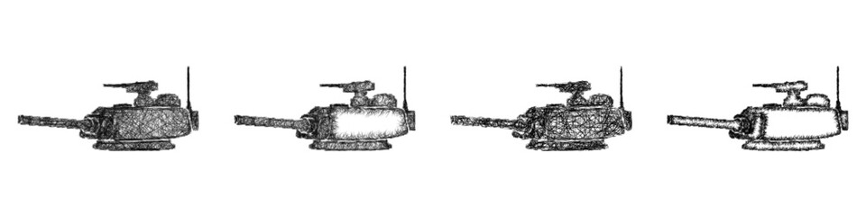 Sketch tank turret icon design set © David Zydd