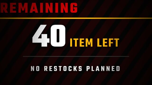 Remaining stock count indicator labels.