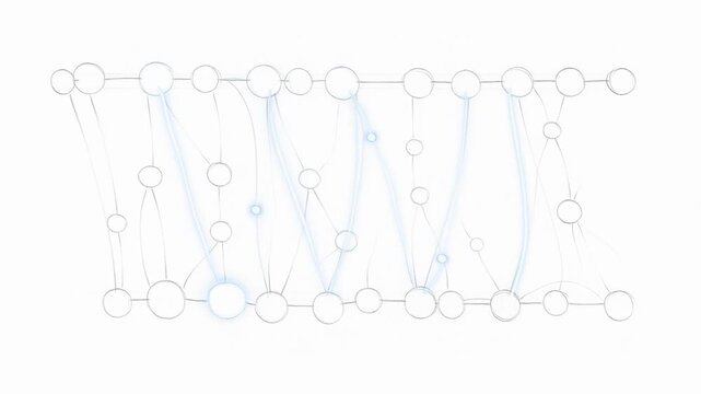 Stop-motion pencil sketch animation on white paper illustrating human and AI interaction. Features a human brain, neural networks, and a robot, symbolizing mind and machine connection.