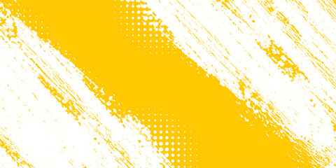 Abstrac yellow grunge texture background with halftone effect vector. © Marsub