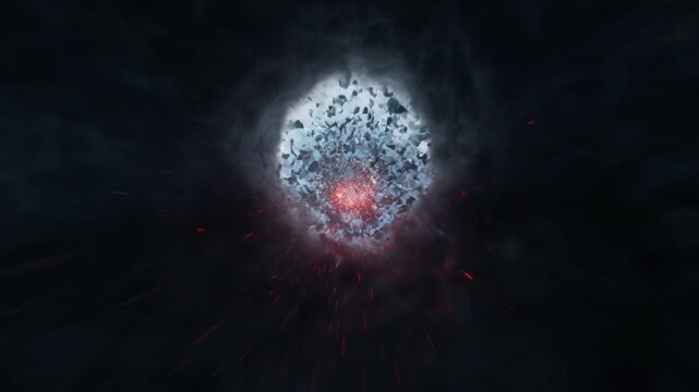Dark abstract motion backgrounds depicting the dramatic confrontation between humanity and artificial intelligence. Fiery human figures and glowing digital structures clash in an epic battle.