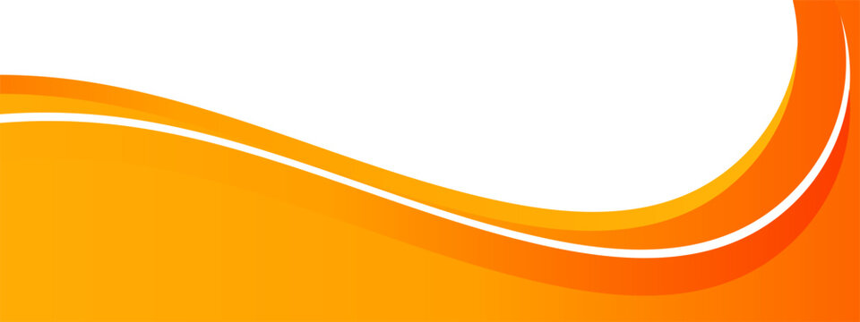 Abstract orange and yellow wave background with white copy space. Dynamic curved lines for corporate business banners, website headers, and creative marketing presentations.
