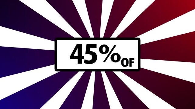 "Bold '45% SALES DISCOUNT' text in a modern promotional style with a seamless looping animation.