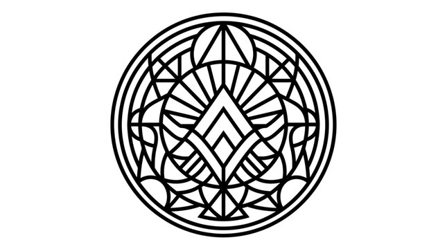 Geometric Emblem, Sacred Geometry, Esoteric Symbol, Abstract Art, Spiritual Design