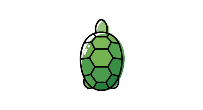 Stylized green turtle shell icon top view