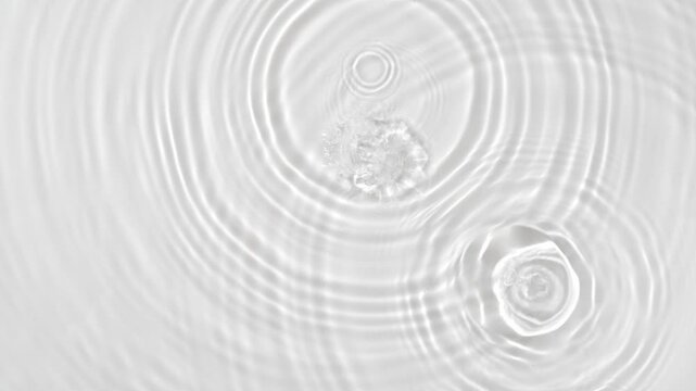 Top view slow motion scene of waterdrop dropping on a surface of water	
