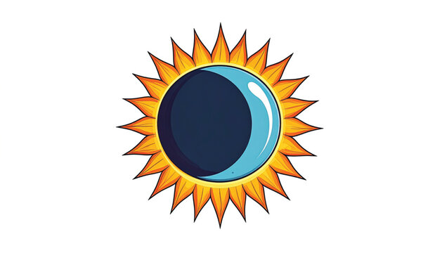 Solar Eclipse Sun Illustration.