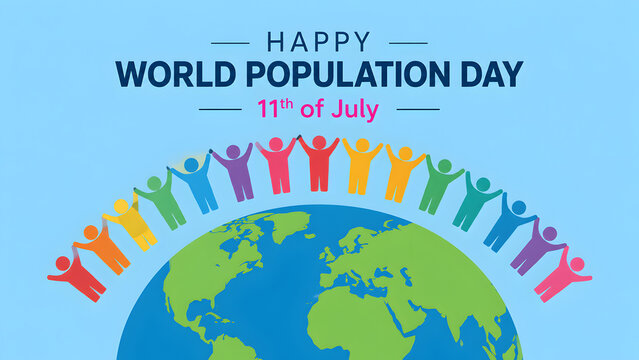 Happy world population day 11th of july illustration