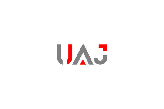 UAJ Futuristic Square Cut Digital Tech System Vector Logo