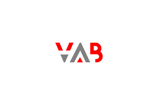 modern geometric "VAB" monogram text logo template