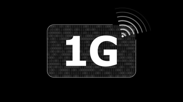 1G Network Animation with Wireless Connectivity, High Speed Internet Technology Motion Graphics Background for Digital Communication