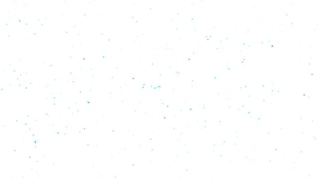 Minimalist Blue and Green Glowing Particles. A seamless loop animation of shimmering dust motes on a clean white background. Perfect for medical, scientific, and corporate motion graphics