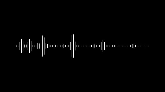4k abstract music sound wave or audio wavefrom, audio waveform spectrum animation,
Audio waveform spectrum animation on black background. White sound waves meter