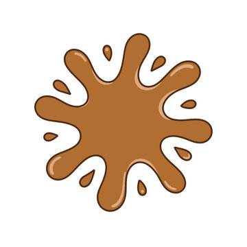 Brown mud splatter vector illustration