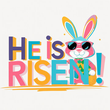 Easter Print Postcard Holiday Inscription lettering Text on Isolated White Background AI Generative