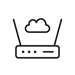 Fototapeta premium Cloud network router, wireless cloud connection. Pixel perfect, editable stroke vector icon