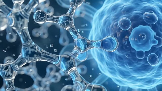 Cellular glycoprotein carbohydrate chain approach and molecular fluid drift
