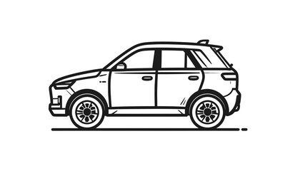 Fototapeta premium Side View of a Modern SUV.