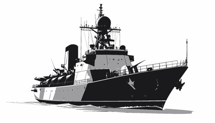 Modern naval warship vessel ship. © Siti