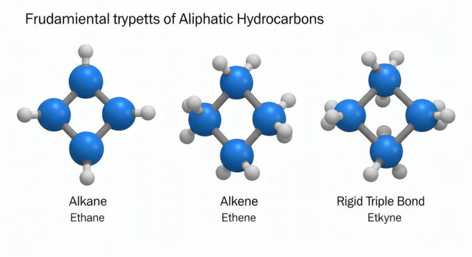 Aliphatic hydrocarbon molecular models including alkane alkene and ethyne