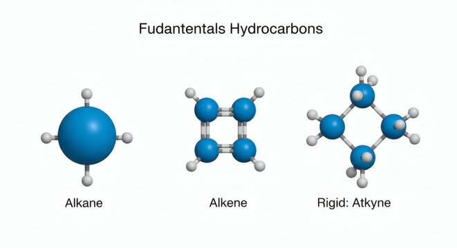Aliphatic hydrocarbon molecular models including alkane alkene and ethyne