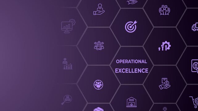 Operational excellence concept. Industrial management in efficiency and efficient process. Process of continuous improvement. Motion graphics of industrial management idea. 4k video. 