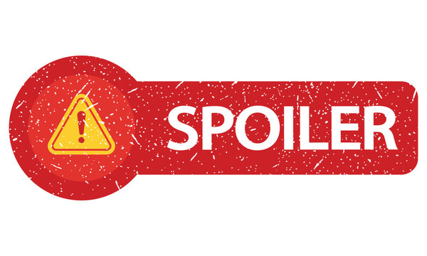 Red Grunge Spoiler Warning Alert Button Graphic