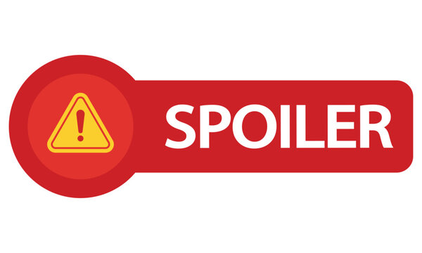 Red Spoiler Warning Button with Exclamation Mark
