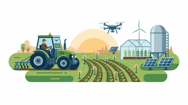 Futuristic farm uses drone solar and smart tech for efficiency
