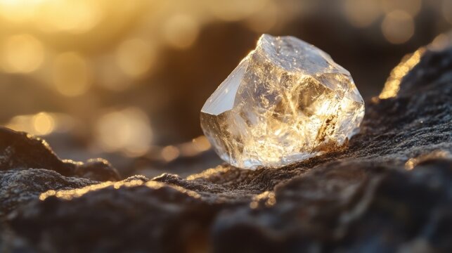 Raw Rough Diamonds on Dark Surface