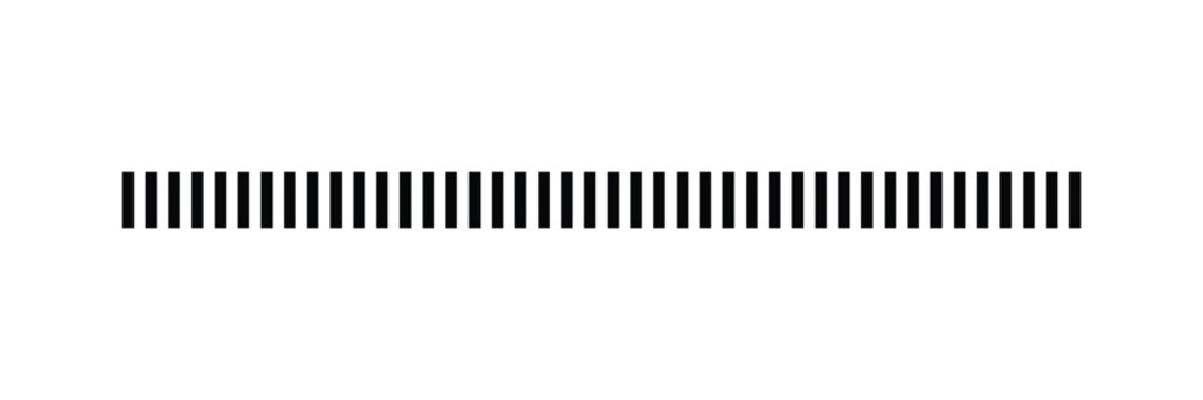 Black Vertical Dash Line Divider Vector, Minimalist Horizontal Repeating Bar Pattern, Geometric Dashed Segment Border