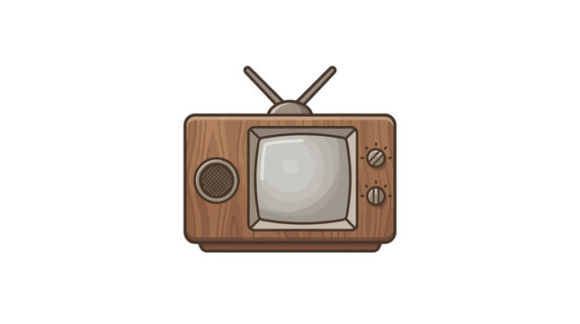 Vintage Retro Old Television Set Device.