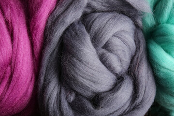 Texture of wool for felting as background, closeup © Pixel-Shot