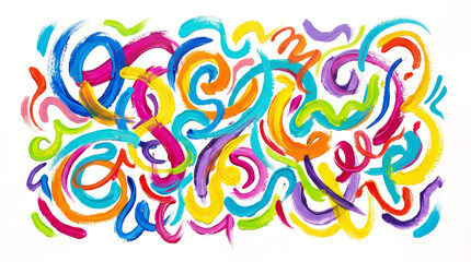 Obraz premium Colorful Abstract Squiggles Artwork with Vibrant Lines for Creative Design
