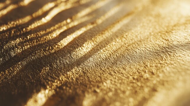 Golden textured surface with sunlight shadows.