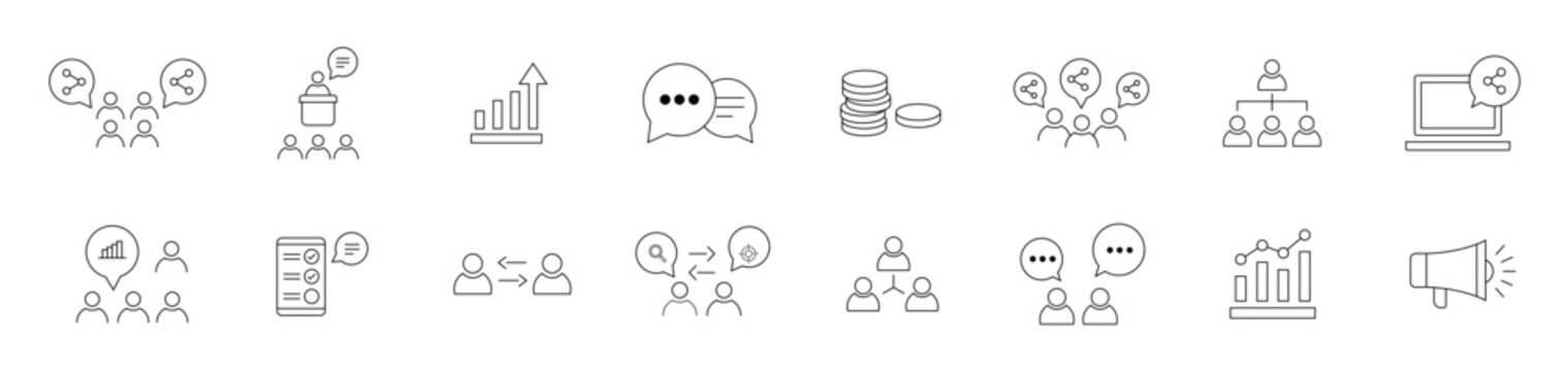 Set of manegment Business Icons set.Business and management line icons set. Management icon collection. Vector illustrator